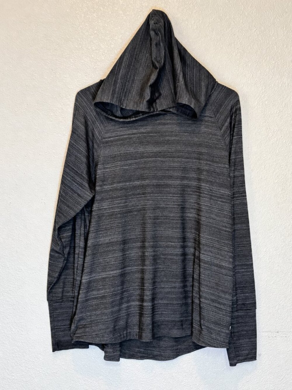 Women's XL Dark Gray/Black Long Sleeve Hooded Top
